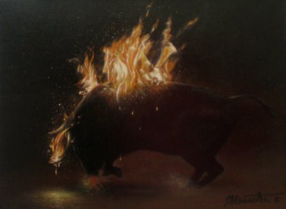 Hořící býk